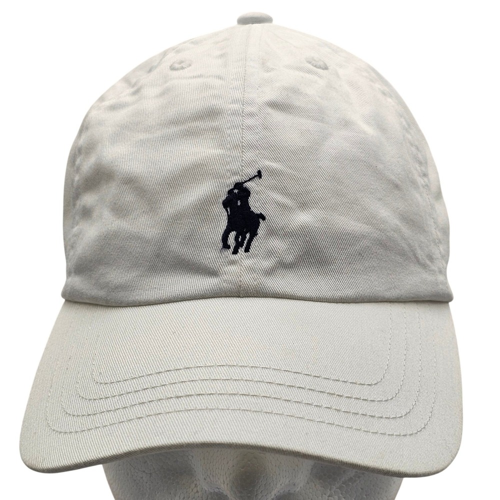 Polo Ralph Lauren Youth White Pony Logo Baseball Hat Cap Adjustable Strapback